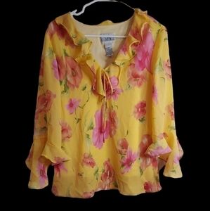 NEW Exaggerated Ruffle Pirate LS Top Blouse - Size 14